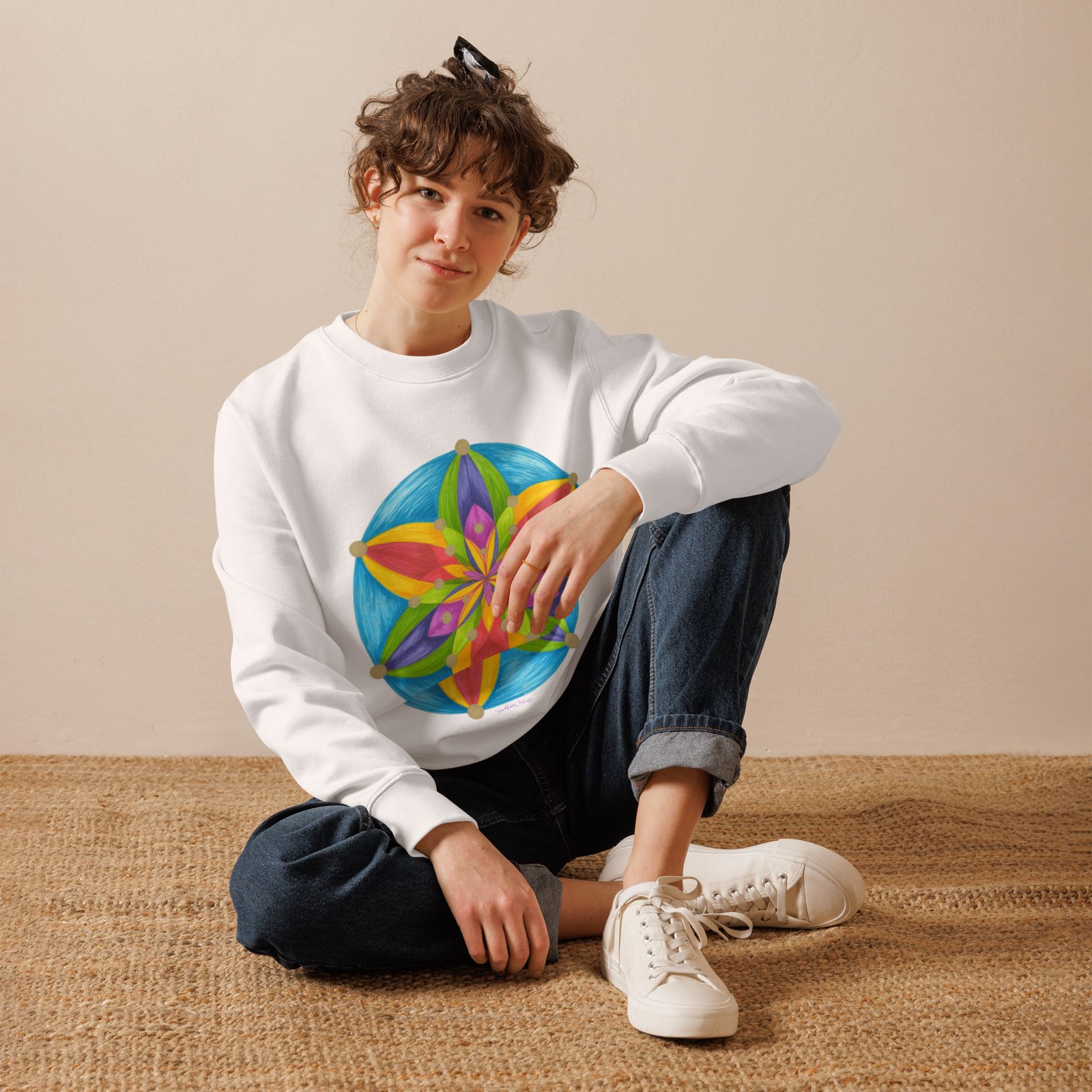 Universal Bloom - Organic Cotton sweatshirt, white