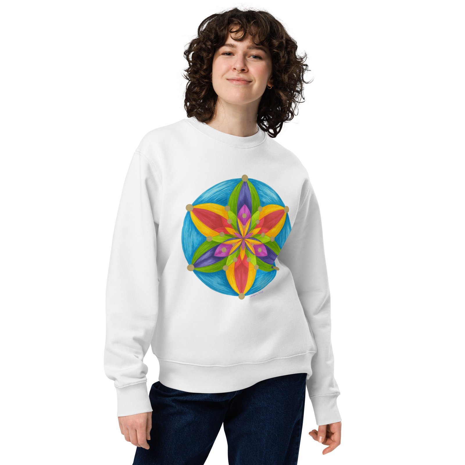 Universal Bloom - Organic Cotton sweatshirt, white