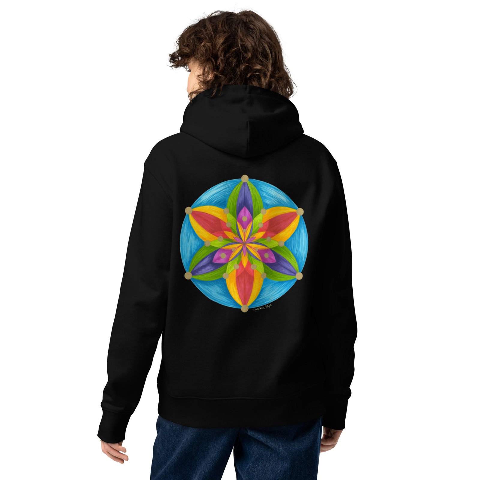 unisex-essential-eco-hoodie-black-back-67b64f6564809.jpg Universal Bloom - Organic Cotton Hoodie, dark colors