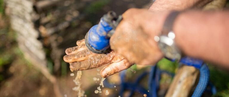 close up shot of a person washing dirty hand