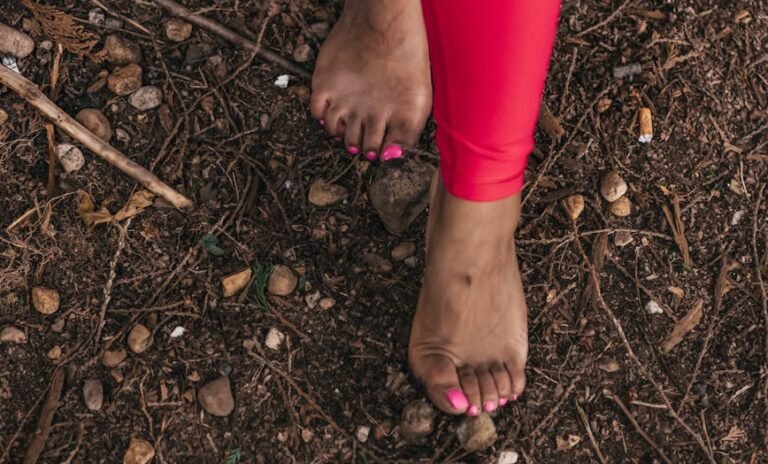close up shot of a person s feet