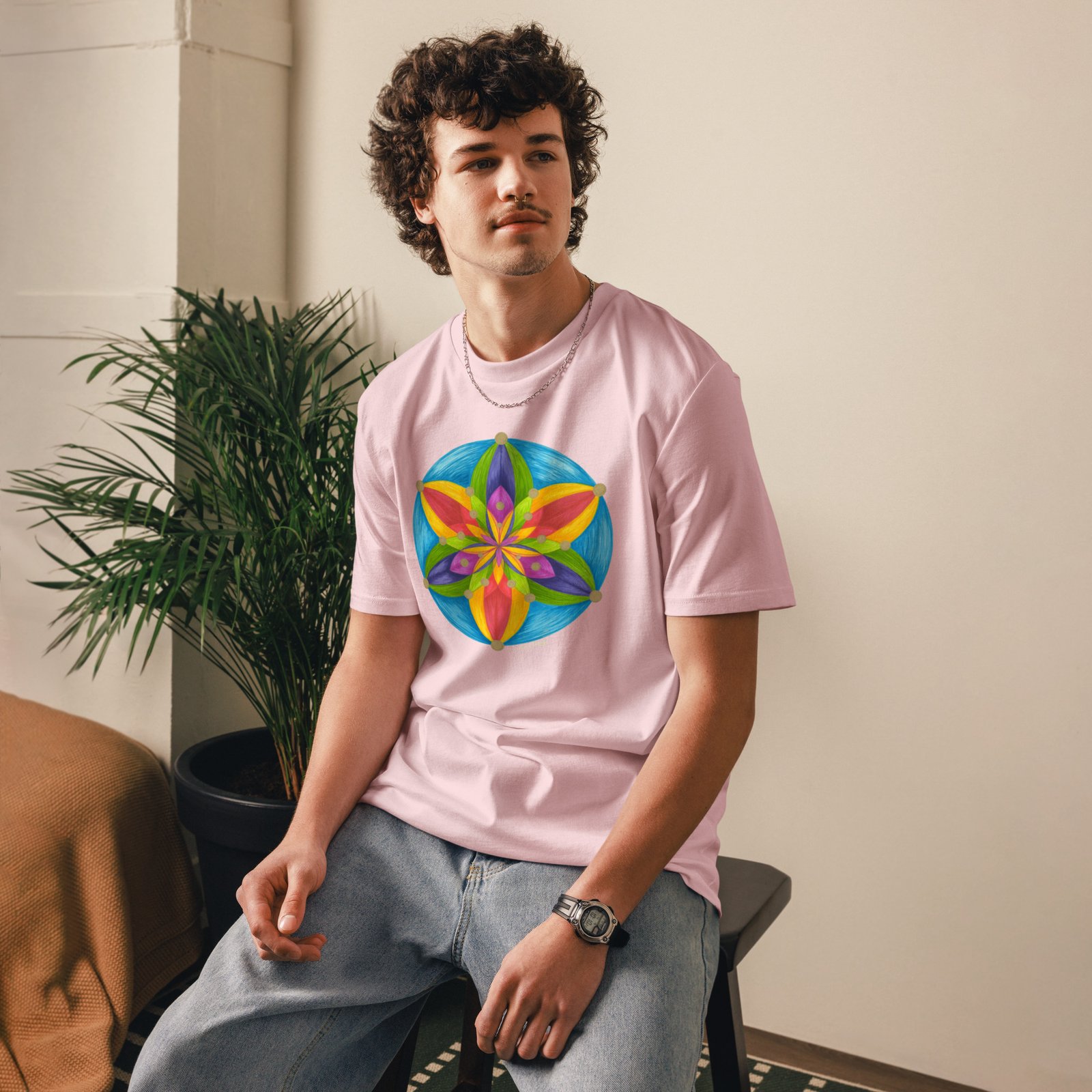 unisex-organic-cotton-t-shirt-cotton-pink-front-698a5bb1950c5.jpg Universal Bloom Organic Cotton T-shirt