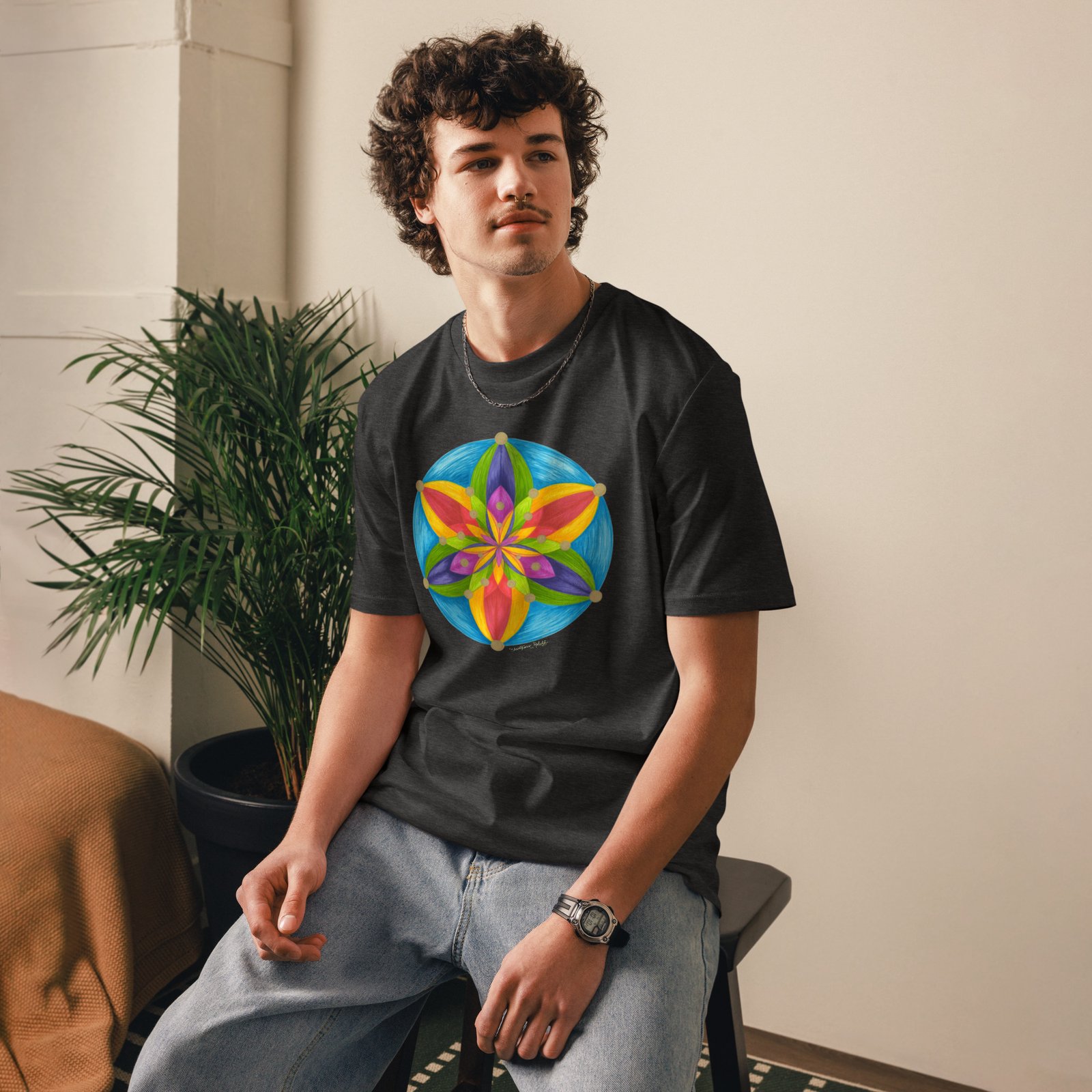 unisex-organic-cotton-t-shirt-dark-heather-grey-front-698a5bb15df3b.jpg Universal Bloom Organic Cotton T-shirt