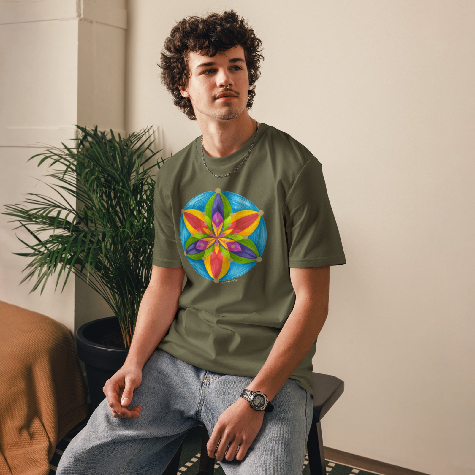 unisex-organic-cotton-t-shirt-khaki-front-698a5bb16da0a.jpg Universal Bloom Organic Cotton T-shirt