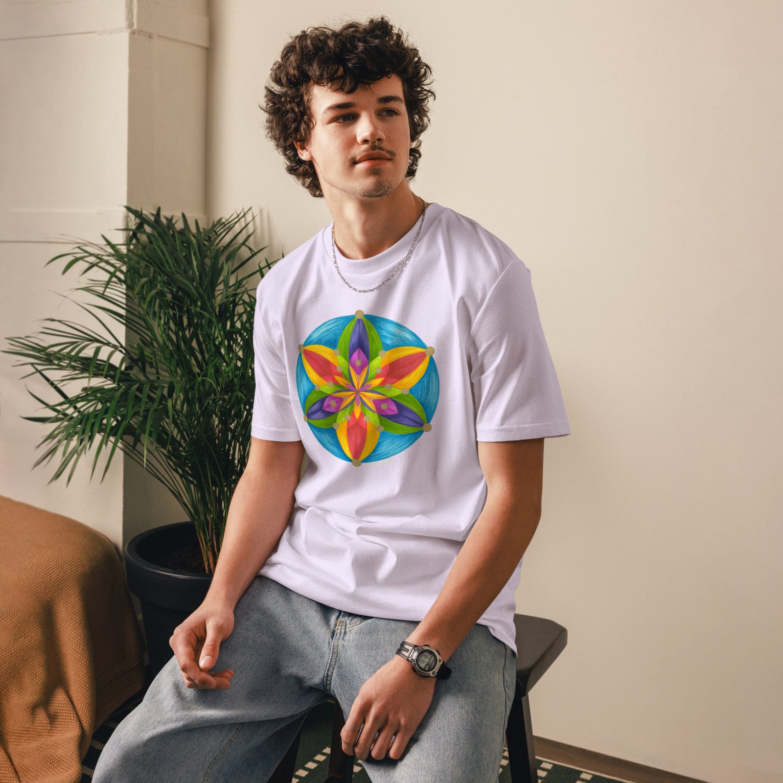 unisex-organic-cotton-t-shirt-lavender-front-698a5bb19dec2.jpg Universal Bloom Organic Cotton T-shirt