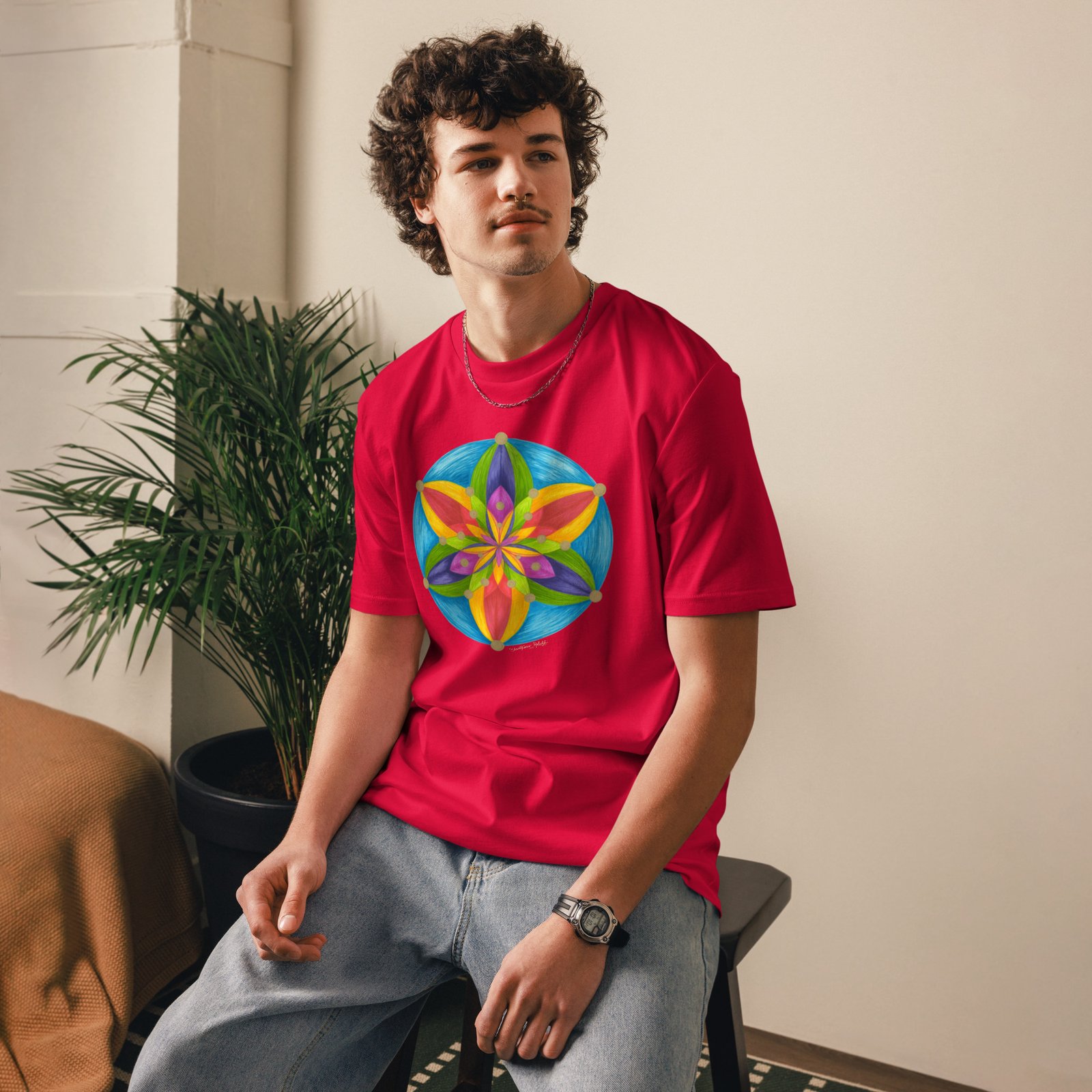 unisex-organic-cotton-t-shirt-red-front-698a5bb1685ea.jpg Universal Bloom Organic Cotton T-shirt